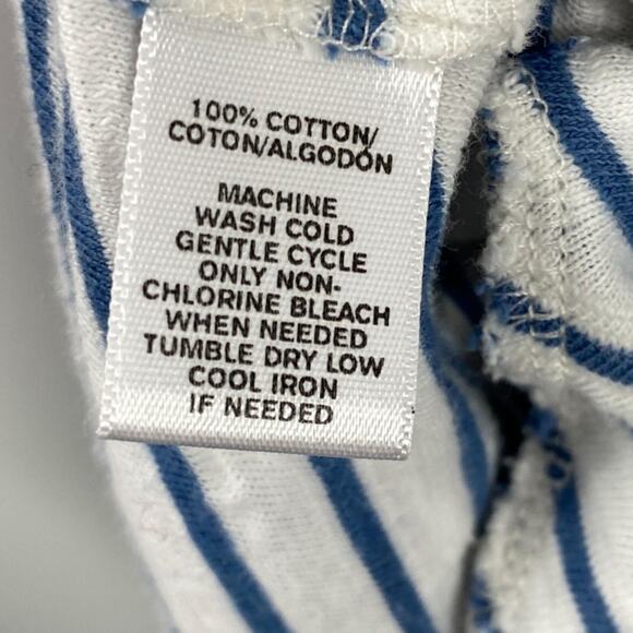 Lou & Grey Blue White Striped V-Neck Shirt Dress Women's Size Small S - Picture 4 of 6